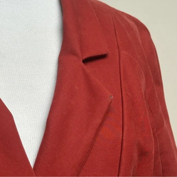 See by Chloé Coat Cotton Belted Rust Red Size 2 - Picture 6 of 17